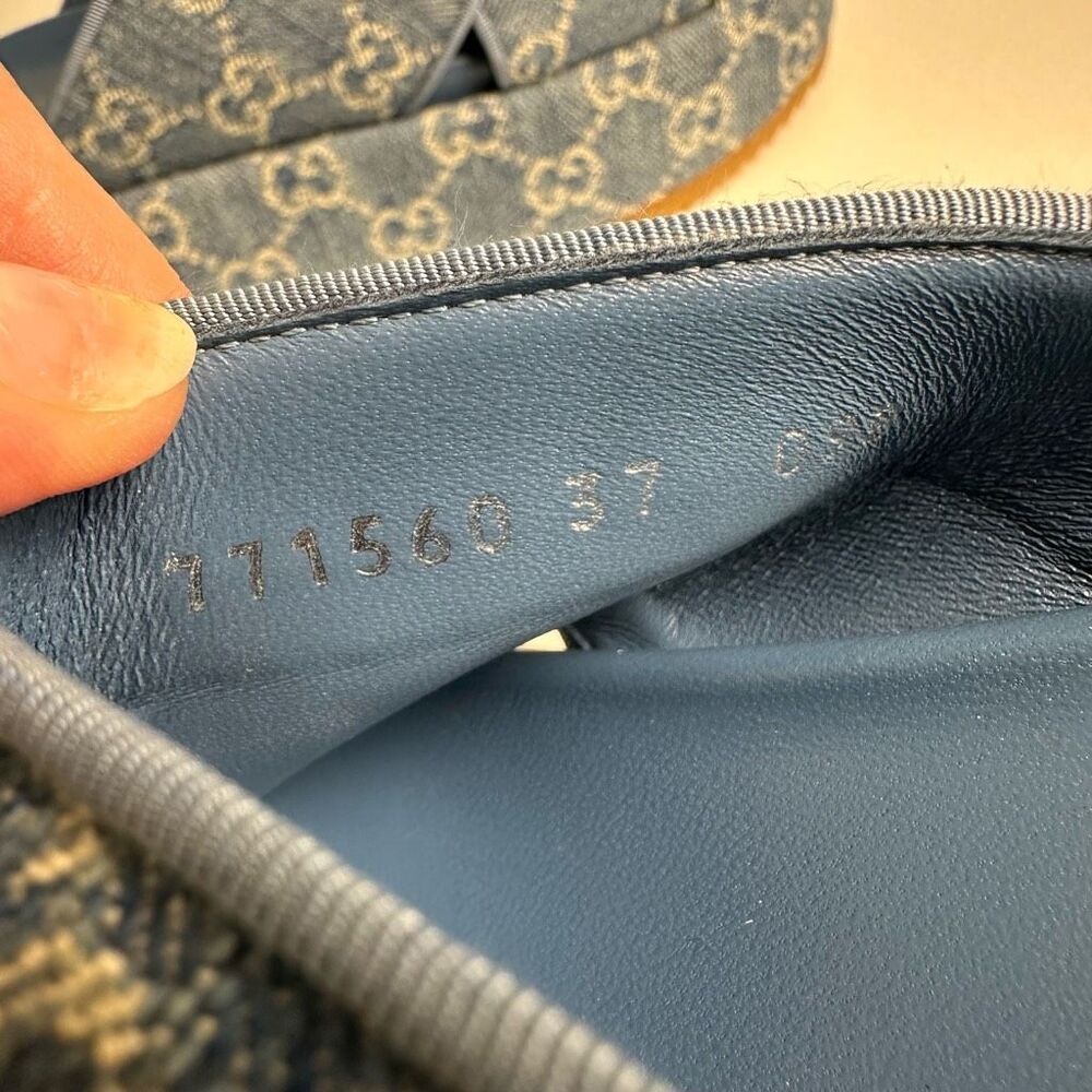 Gucci Blue Denim Platform Sandal Slides - Picture 12 of 13